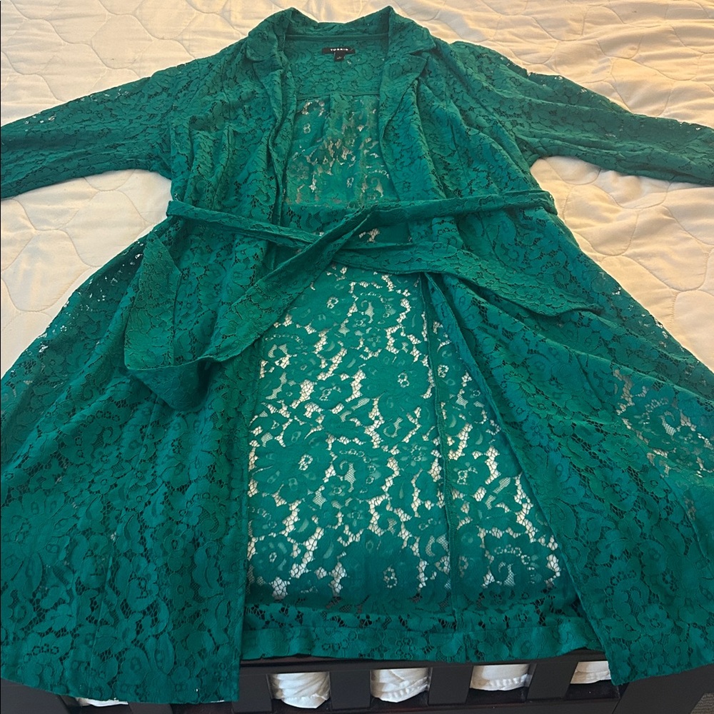 Torrid Teal Lace Jacket